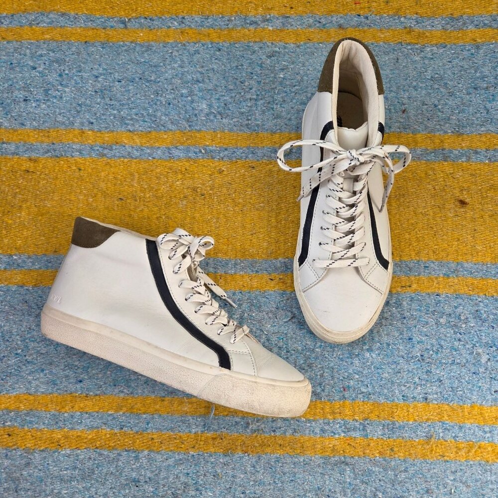 Madewell White and Black High-Top Sneakers